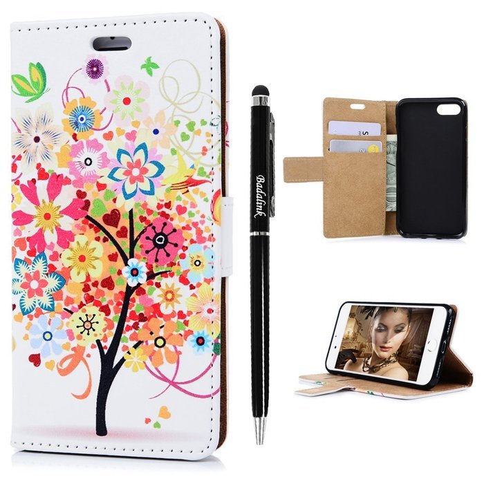 iPhone 7 Case (4.7 inch) - Wallet Folio Flip Premuim PU Leather Case Colorful Print Design with Stand Magnetic... N81