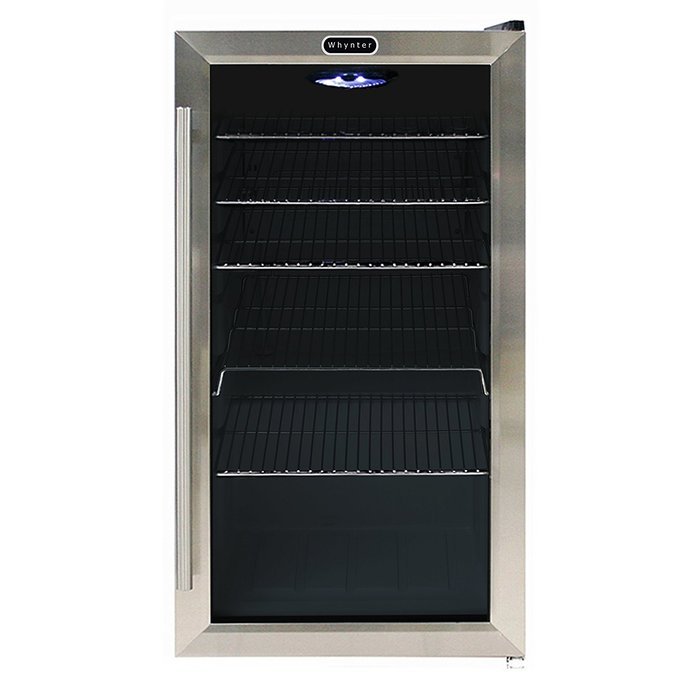 Whynter BR-130SB Beverage Refrigerator with Internal Fan, Stainless Steel N3