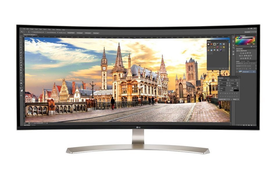 LG 38UC99 38" Class 21:9 UltraWide WQHD+ (3840x1600) IPS Curved LED Monitor ,USB C & 3.0 1ms... N6