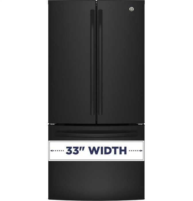 GE GNE25JGKBB French Door Refrigerator with 24.8 cu. ft. Total Capacity, in Black N3