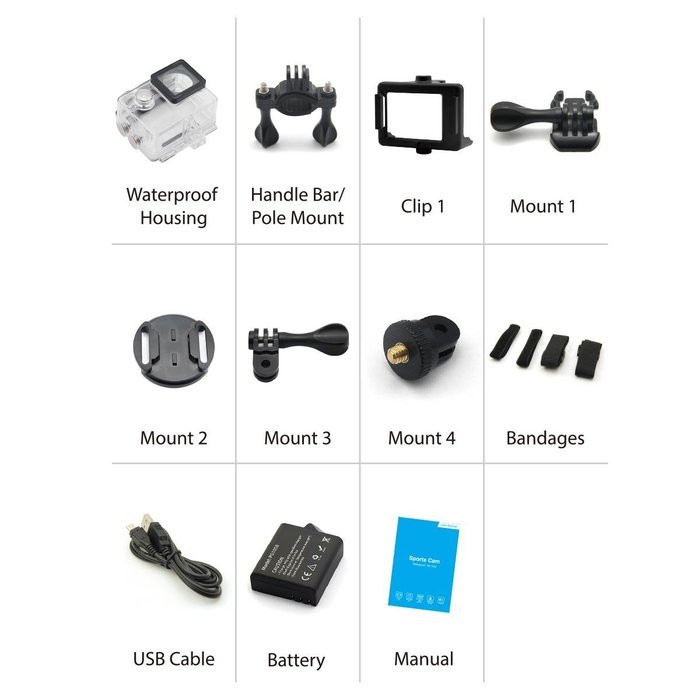 Hawk Helmets Vision H25 4K Wifi Action Camera w/ Remote Control - One Size