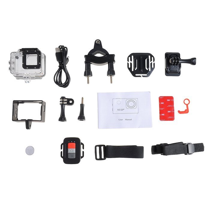 5IVE Waterproof Wifi Action Camera DV 12MP 1080P HD DVR Camcorder + Mounting Accessories & Remote Control (Black) N5