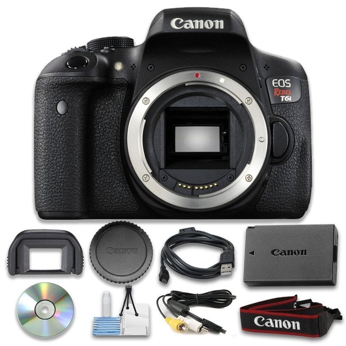 Canon EOS Rebel T6i DSLR Camera with EF-S 18-55mm f/3.5-5.6 IS STM Lens - International Version (No Warranty) N3