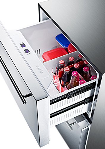 Summit SPRF2D 24" Freestanding Drawer Refrigerator-Freezer With Digital Thermostat Interior Light Fully Finished...