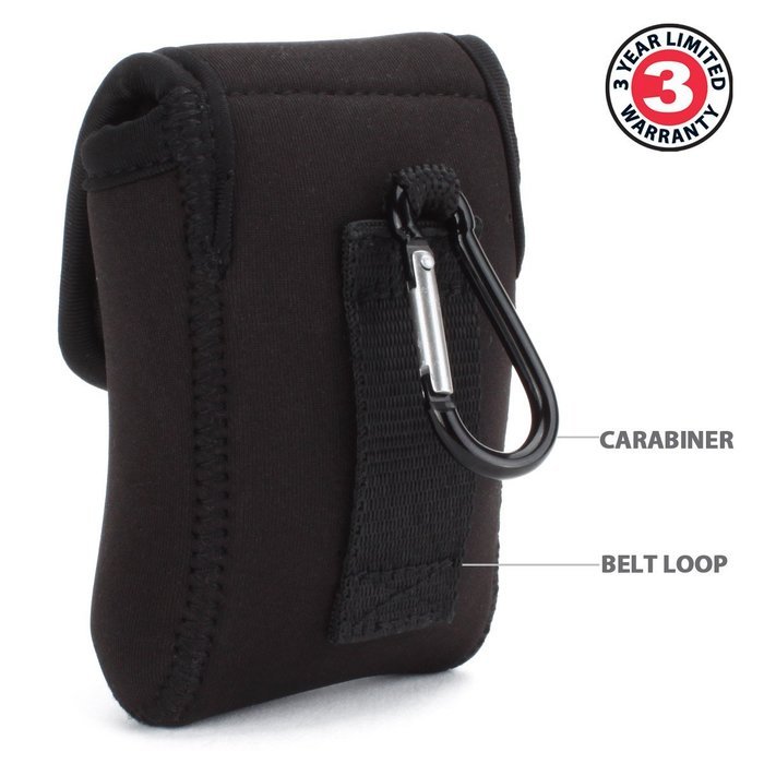USA GEAR Action Camera Protective Carrying Pouch w/ Quick Release Carabiner , Belt Loop & Scratch-Resitant Interior... N3