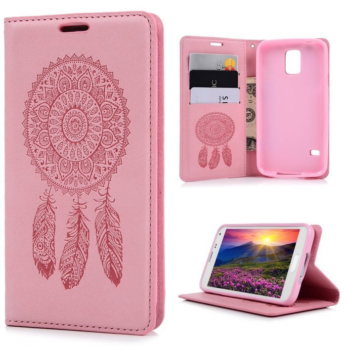 Galaxy S5 Case, YOKIRIN Printed Dream Catcher & Campanula Design [Wrist Strap] Flip Folio... N17