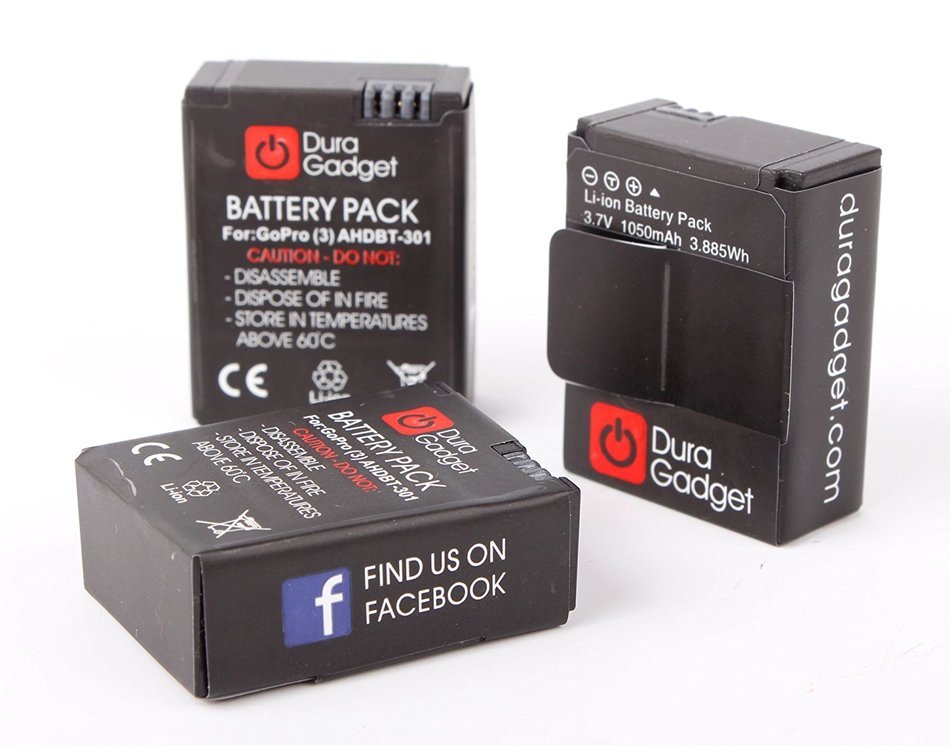 DURAGADGET 6x GoPro HERO3+ & HERO3 Batteries - 1050mAH Compatible Power Battery for Go Pro HERO3+ and GoPro Hero... N3