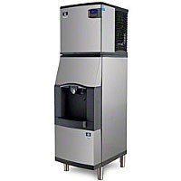 Manitowoc ID-0322A-SFA-191 335 Lb Air-Cooled Full Cube Ice Machine w/ SFA-191 Hotel Dispenser