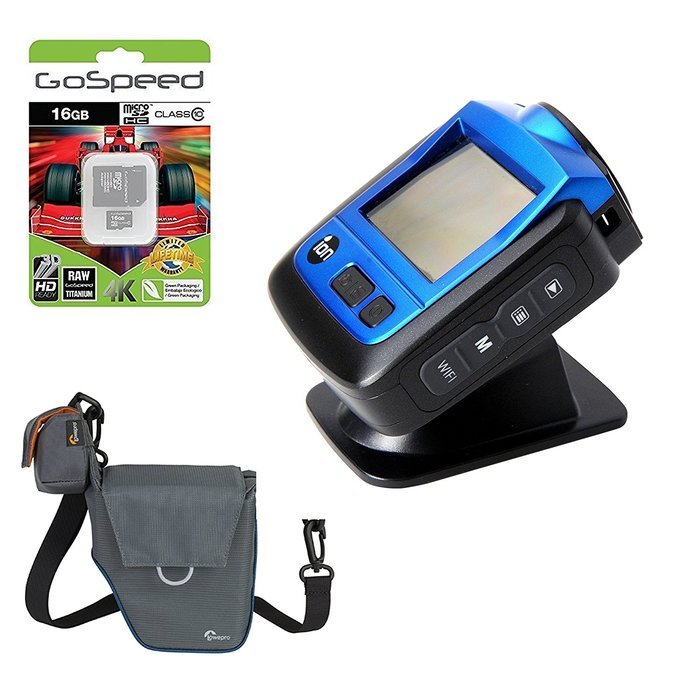 iON DashCam The Game with 2-Inch LCD Bundle + Lowpro Case + 16GB GoSpeed MicroSD Memory Card + Board Mount