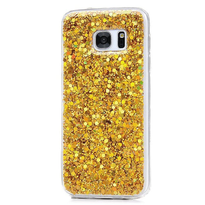Badalink Galaxy S7 Case Shiny Glitter Sparkle Powder Series Shockproof Drop Protection Soft TPU Rubber Protective... N18