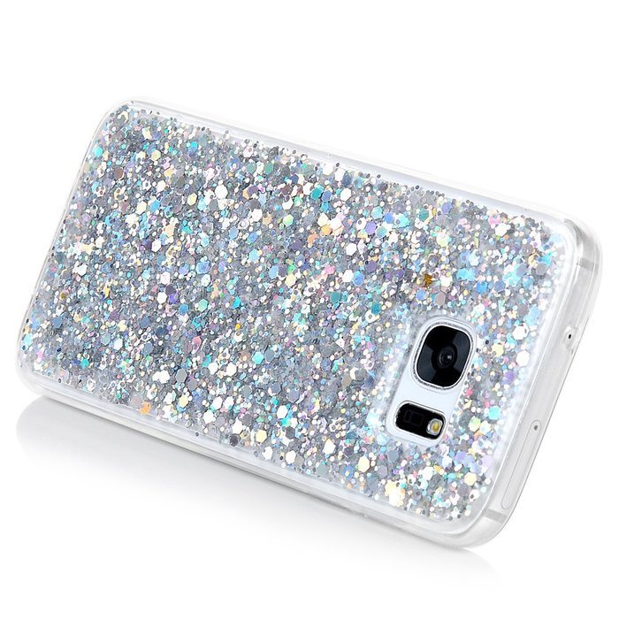 Badalink Galaxy S7 Case Shiny Glitter Sparkle Powder Series Shockproof Drop Protection Soft TPU Rubber Protective... N22