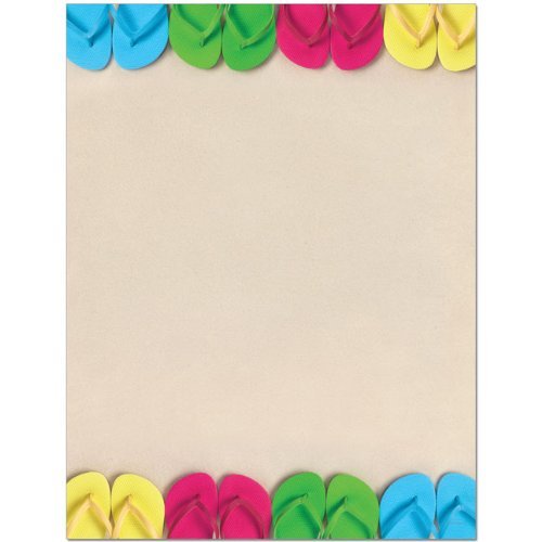 Bright Flip Flops Border Summer Laser & Inkjet Computer Printer Paper