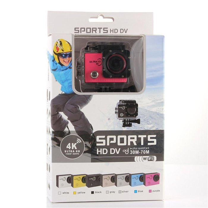 Boddenly Pro5000 HD Wifi 2.0LTPS 170&deg; Wide Angle Lens Sports Action Camera Kit (Yellow+WiFi) N7