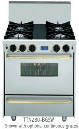 30" Freestanding Dual-Fuel Range With Self-Cleaning Convection Chrome Bezels 4 Sealed Burners & In Stainless