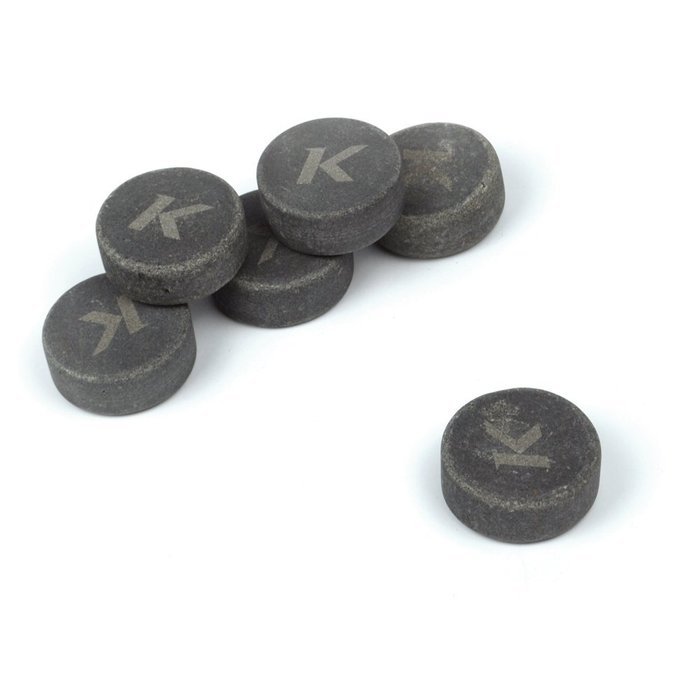 KALREDE Whiskey Stones Set of 6 Circular Drink Rocks for Chilling Wine or Any Other Beverages with a Wooden Tray... N6