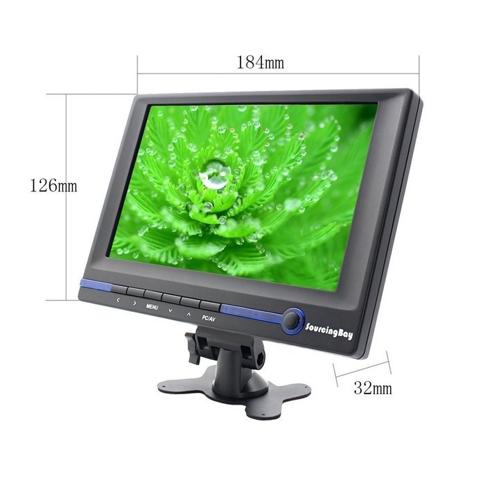 Sourcingbay 7 Inch Hd TFT LCD Monitor 800x480 16:9 Built-in Speaker with HDMI / VGA / AV Audio... N4