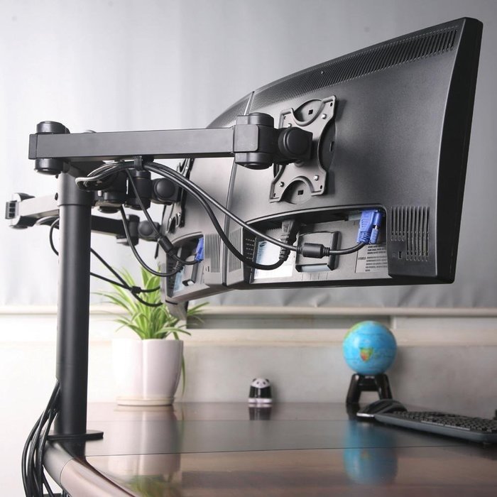 Topeakmart Triple LCD Monitor Stand, Adjustable up to 24", Black N2