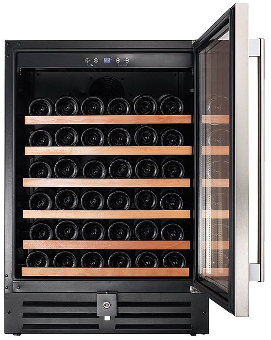 Smith & Hanks 46 Bottle Single Zone Under Counter Wine Refrigerator, 24" Width, Stainless Steel Door, Built-In... N3