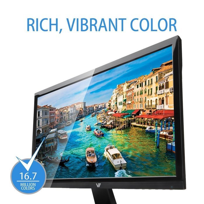 V7 L18500WS-9N 48cm (18,5 inch) Monitor (VGA, 1366x768, 5ms, Speakers, Energy Label A+) black N25