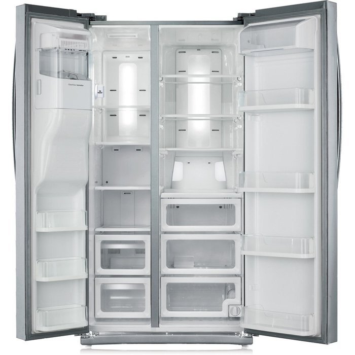 Samsung RS25H5111SR Energy Star 24.5 Cu. Ft. Side-by-Side Refrigerator/Freezer with External Water/Ice Dispenser...