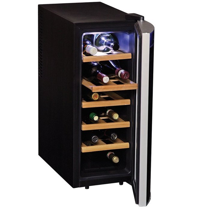 Koolatron WC12-35D Black 12 Bottle Deluxe Wine Cellar N3