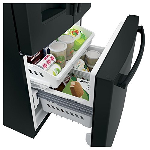 GE GFE24JGKBB 33" French Door Refrigerator with 23.8 cu. ft. Total Capacity, 4 Glass Shelves, 7.3 cu. ft. Freezer... N2