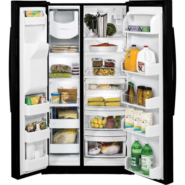 GE GSE25HGHBB 25.4 Cu. Ft. Black Side-By-Side Refrigerator - Energy Star N3