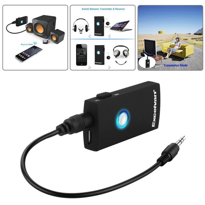 Excelvan BT14 3.5mm 2 in 1 Wireless Bluetooth Audio Stereo Transmitter and Receiver Music Streaming Adapter for... N4