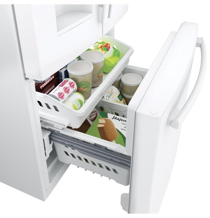 GE GFE24JGKWW 33" Energy Star Qualified French-Door Refrigerator with 23.8 Cu. Ft. Capacity, in White N4
