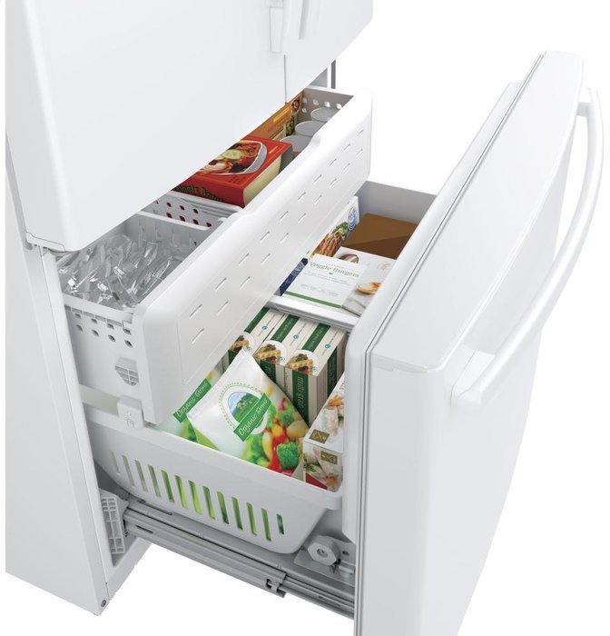 GE White French-Door Bottom Freezer Refrigerator N2