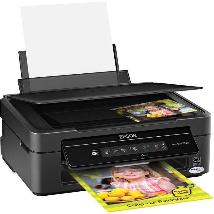 Epson Stylus NX230 Small-in-One Inkjet Printer, 5760 x 1440 Optimized dpi Resolution, 4.3 ISO ppm Black/2.2 ISO...