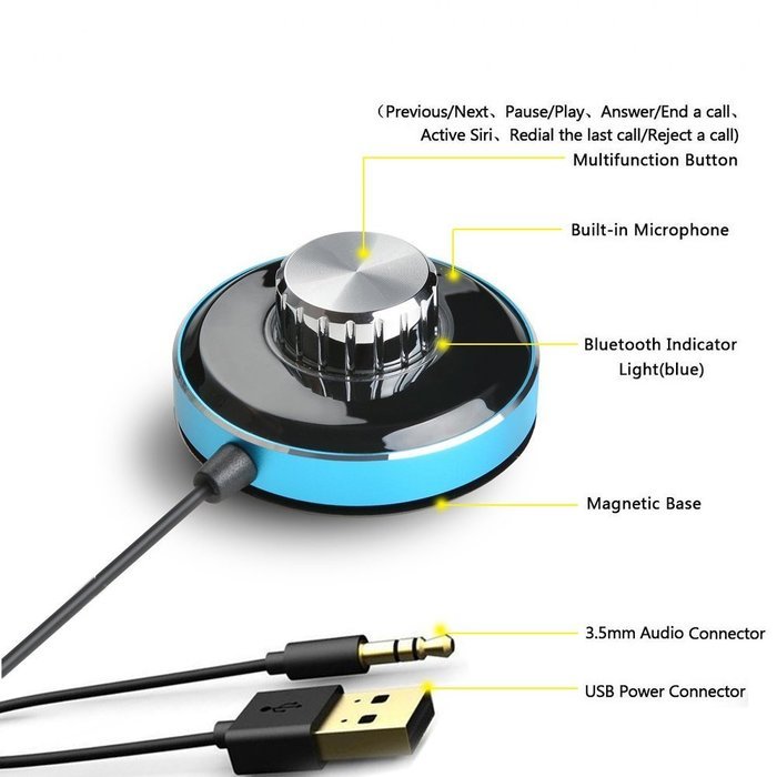 YETOR Bluetooth 4.1 Receiver, BT Adapter & Hands-Free Car Kits, Mini Wireless Music Adapter for Home/Car Audio... N20