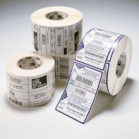 Zebra Label Paper 2.25 x 1.25in Direct Thermal Zebra Z-Perform 2000D 3 in core - 2.25" Width x 1.25" Length -...