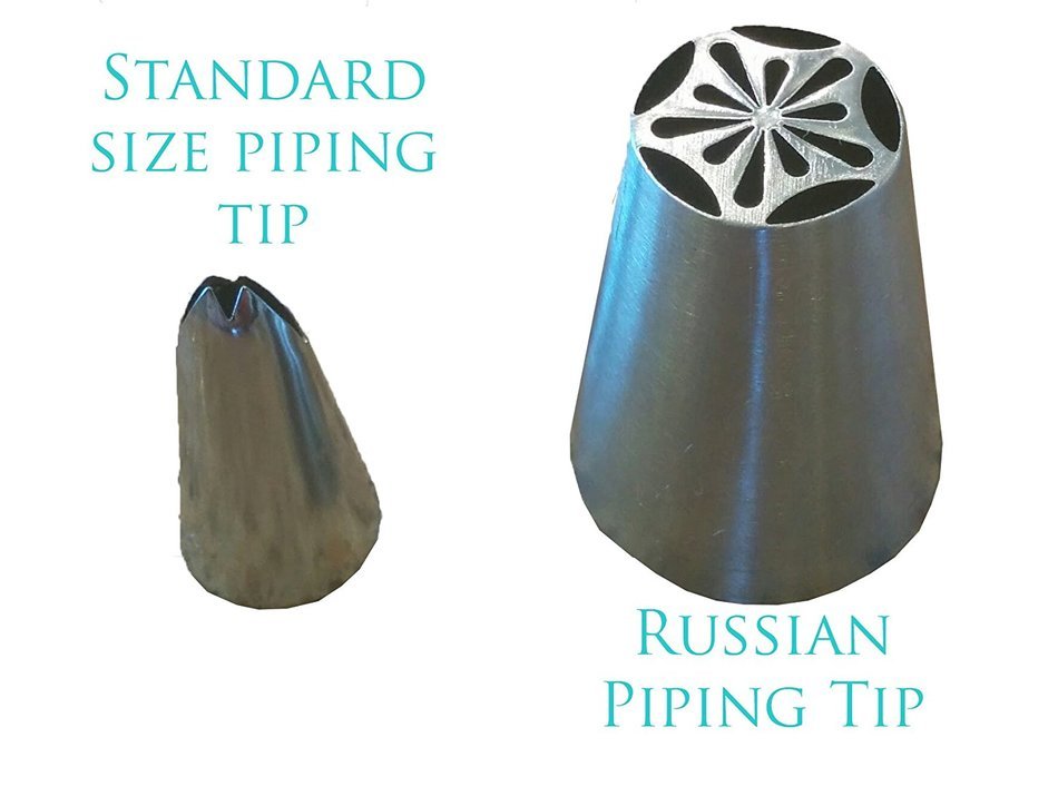 Russian Piping Tips - 15 Piece Set of Large Stainless Steel Cake Decorating Tips To Create Stunning Professional... N3