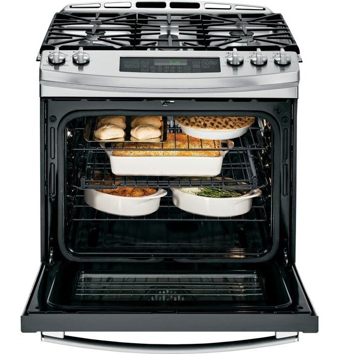 GE PGS920SEFSS Profile 30" Stainless Steel Gas Slide-In Sealed Burner Range - Convection N5