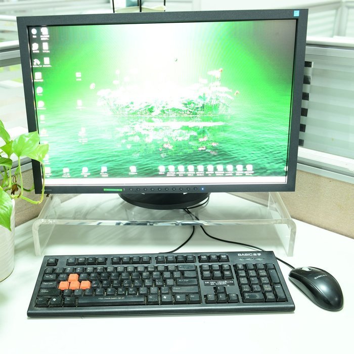 BESTLIFE Acrylic Monitor Riser with Keyboard Storage, Holds up to 50 Pounds, L19.69" xW7.87... N2