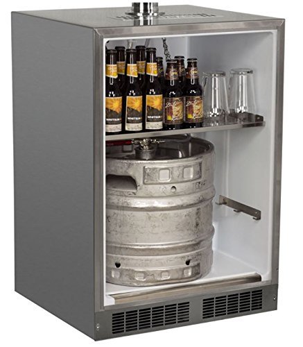 Marvel MO24BTSMRS Outdoor Mobile Beer Dispenser, Twin Tap, Solid Door, Right Hinge, 24", Stainless Steel N4