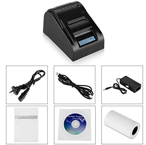 1 X USB POS Thermal Printer (Black, Paper width 58mm, Compatible ESC/POS Command, Built-in data buffer) N4