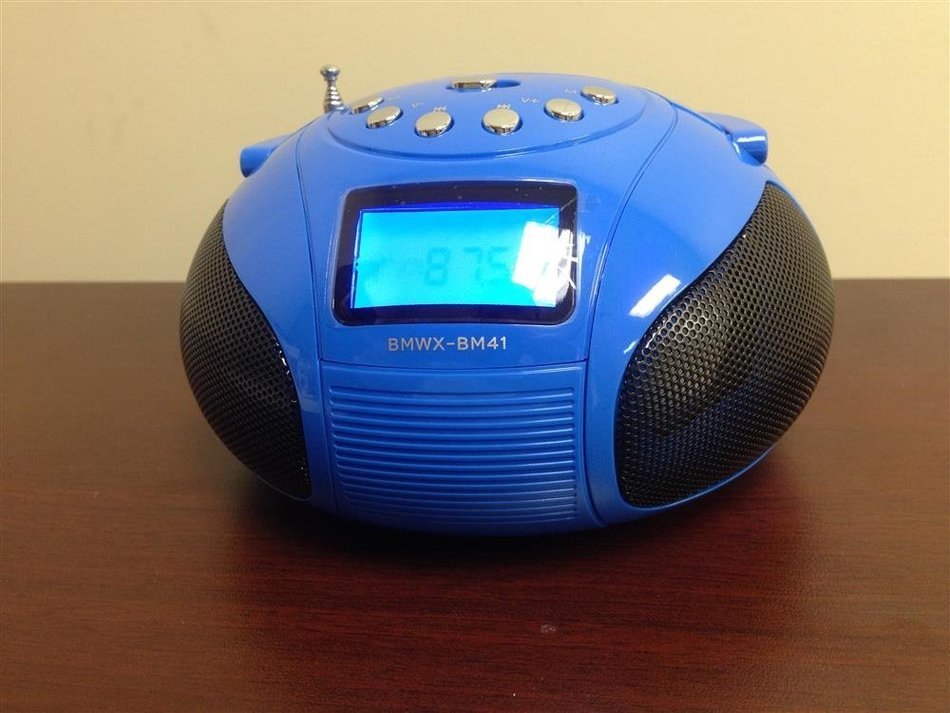 New BMW-BM41 Nitro Mini Portable Boom Box with USB Port, SD Card Slot, Alarm Clock, FM Radio, MP3, and LCD Display N2