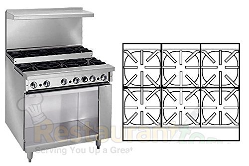 Imperial Commercial Restaurant Range 36" With 6 Burners 1 Cabinet Base Propane Model Ir-6-Xb-P