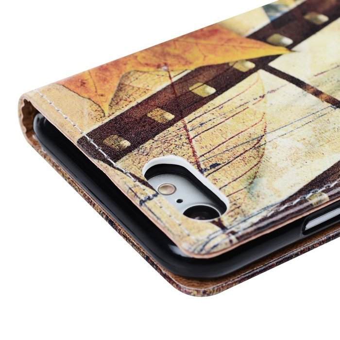 iPhone 7 Case (4.7 inch) - Wallet Folio Flip Premuim PU Leather Case Colorful Print Design with Stand Magnetic... N84