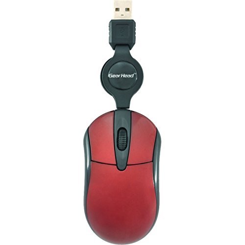 GEAR HEAD Retractable Optical Wheel Mouse / MP1750RED /