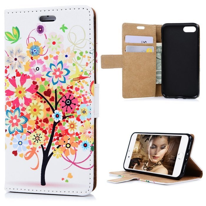 iPhone 7 Case (4.7 inch) - Wallet Folio Flip Premuim PU Leather Case Colorful Print Design with Stand Magnetic... N87