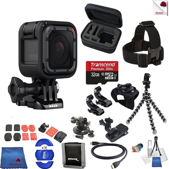 Gopro Hero 5 Session 15 Piece Explorer Bundle Includes: Go Pro Hero5 Session + Case + Flexible Tripod + Head Strap...