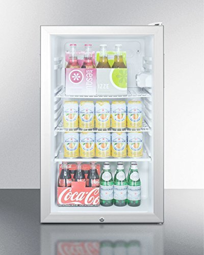 Summit SCR450LBI7ADA 32" 4.1 cu. ft. With Factory Installed Lock Fully Finished White Cabinet Glass Door Reversible...