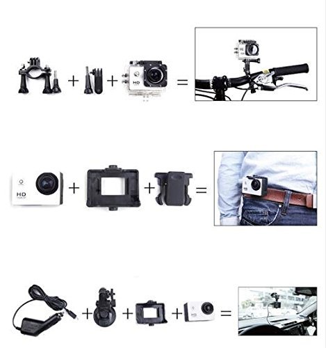 W9 12MP HD 1080P 30fps Sports Camera 2.0 Inch LCD Screen Waterproof Action Camera Mini DV Built-in Wifi N5