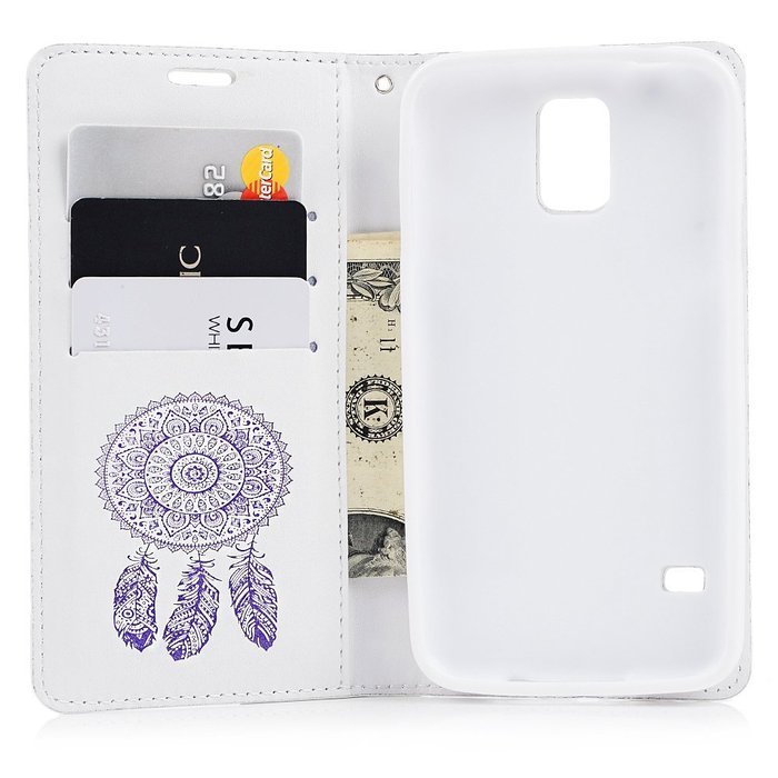Galaxy S5 Case, YOKIRIN Printed Dream Catcher & Campanula Design [Wrist Strap] Flip Folio... N30