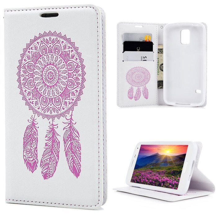 Galaxy S5 Case, YOKIRIN Printed Dream Catcher & Campanula Design [Wrist Strap] Flip Folio... N31
