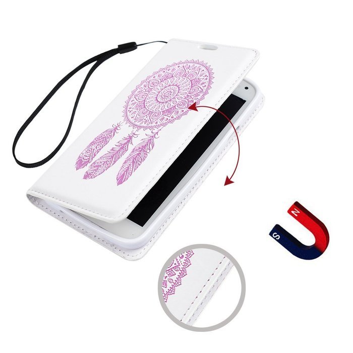 Galaxy S5 Case, YOKIRIN Printed Dream Catcher & Campanula Design [Wrist Strap] Flip Folio... N32