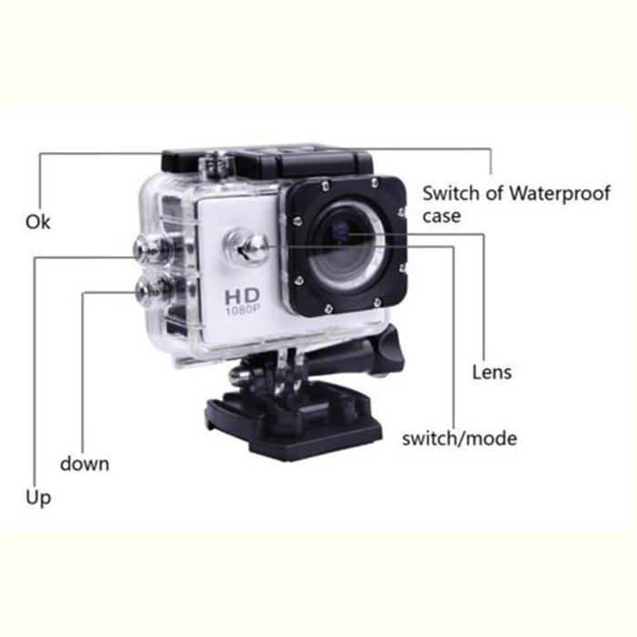 Topbeu Waterproof Wifi 12MP HD 1080P Car Bike Helmet Cam Sports DV Action Camera N9